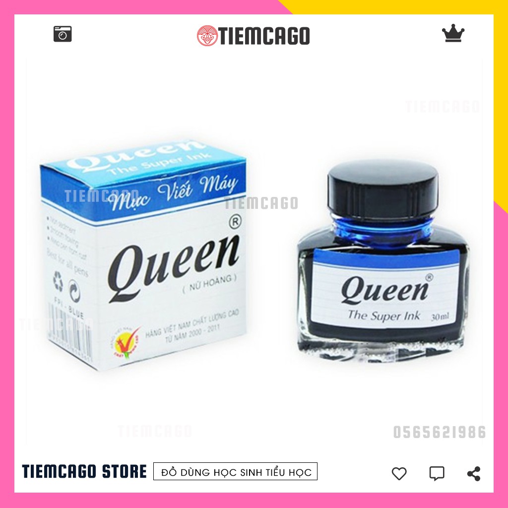 Mực Queen 30ml Mực Viết Bút Máy Học Sinh Tiểu Học