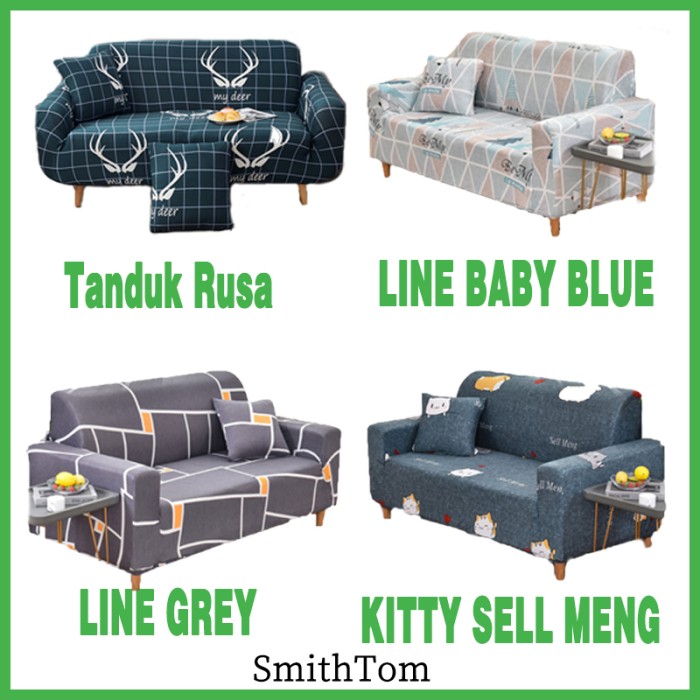 Vỏ Bọc Ghế Sofa 1 2 3 4 Chỗ Ngồi Màu Xanh Dương Chất Liệu Co Giãn