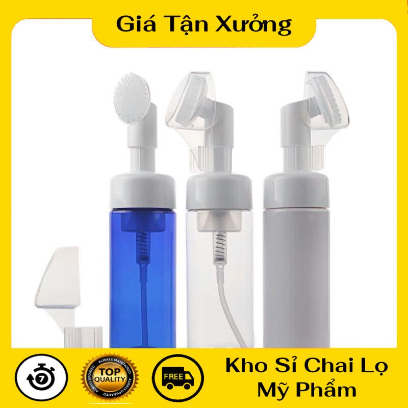 Chai Chiết Mĩ Phẩm ❤ TRÙM SỈ ❤ Chai Tạo Bọt Đầu Cọ Mát Xa Silicon 100ml,150ml đựng sữa rửa mặt , phụ kiện du lịch