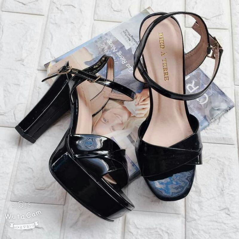 Saldal gót cao 12 phân đế vuông