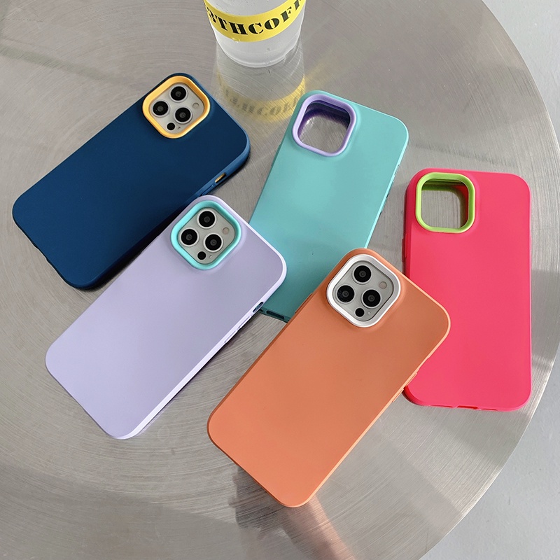 Ốp Điện Thoại Silicon Mềm Chống Rơi Màu Trơn Đơn Giản Cho iPhone 14 Pro Max 13 Pro Max 12 Pro Max 11 Pro Max 7 8 Plus