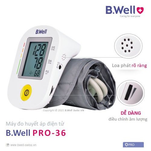 Máy đo huyết áp, máy đo huyết áp bắp tay B.WELL SWISS PRO-36 hàng chính hãng của THUỴ SỸ