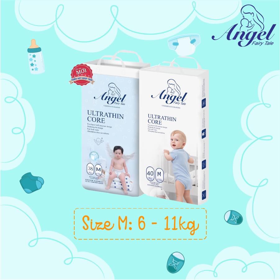 Tã bỉm dán/quần ANGEL trắng/ANGEL xanh đủ size NB62, S66, M60, L56, XL52, M40, L38, XL36, XXL34, XXL32, XXXL30
