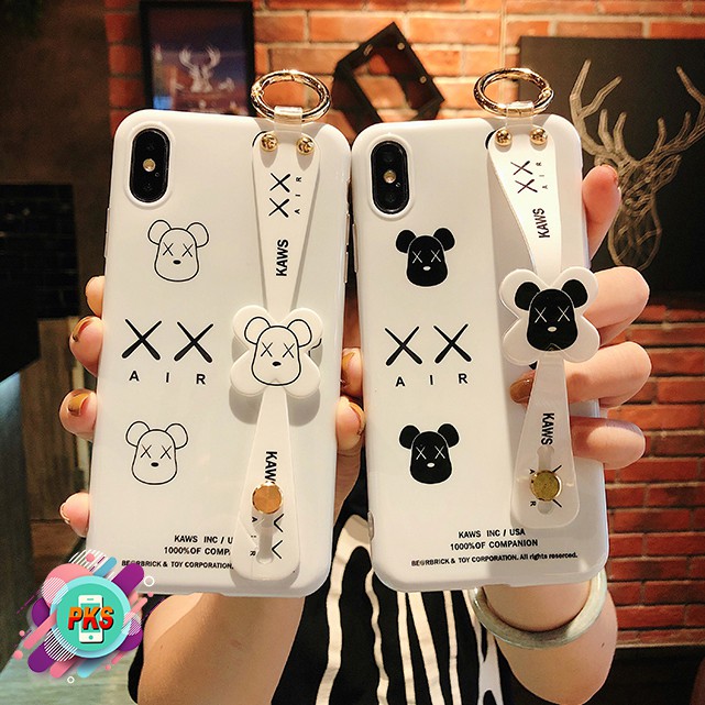 Ốp lưng iphone Iring Dẻo Có Móc Tay Kiêm Giá Đỡ Điện Thoại KAWS - 6/6plus/6s/6splus/7plus/8plus/x/xs/xsmax/11/11promax