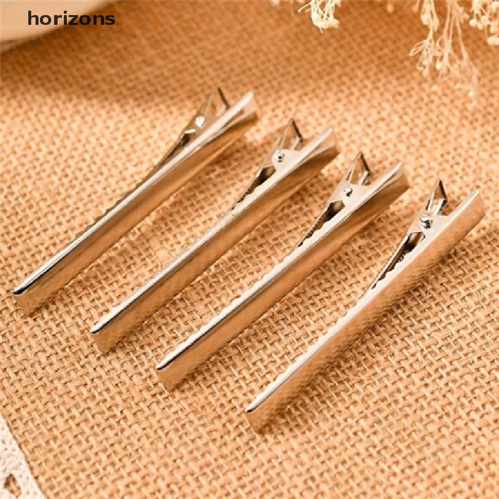 [horizons] Set 20 Kẹp Tóc Cá Sấu Kim Loại Màu Bạc Mới
