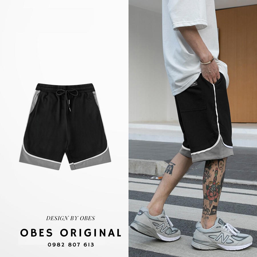 [OBES] Quần short nỉ viền xám QS000