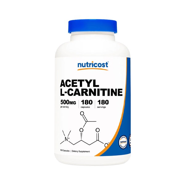 Viên uống Nutricost Acetyl L-Carnitine 500mg (180 viên) nhập khẩu Mỹ - Gymstore đốt cháy calo, giảm mỡ, phục hồi cơ bắp