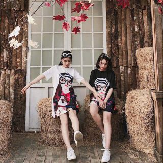 Đầm suông in họa tiết