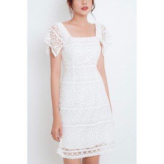Đầm ren lúa cổ vuông EDINI - D1108