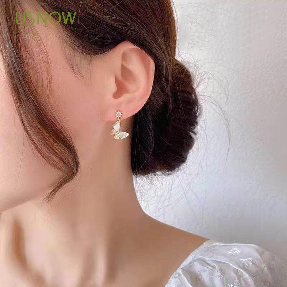 Khuyên Tai Dáng Dài Hình Bướm Đính Đá Zircon Nhiều Màu Thời Trang Cho Nữ 2021