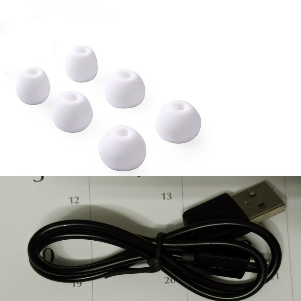 Núm cao su tai nghe bluetooth ( tặng kèm 1 dây sạc nguồn tai nghe đầu Micro usb )