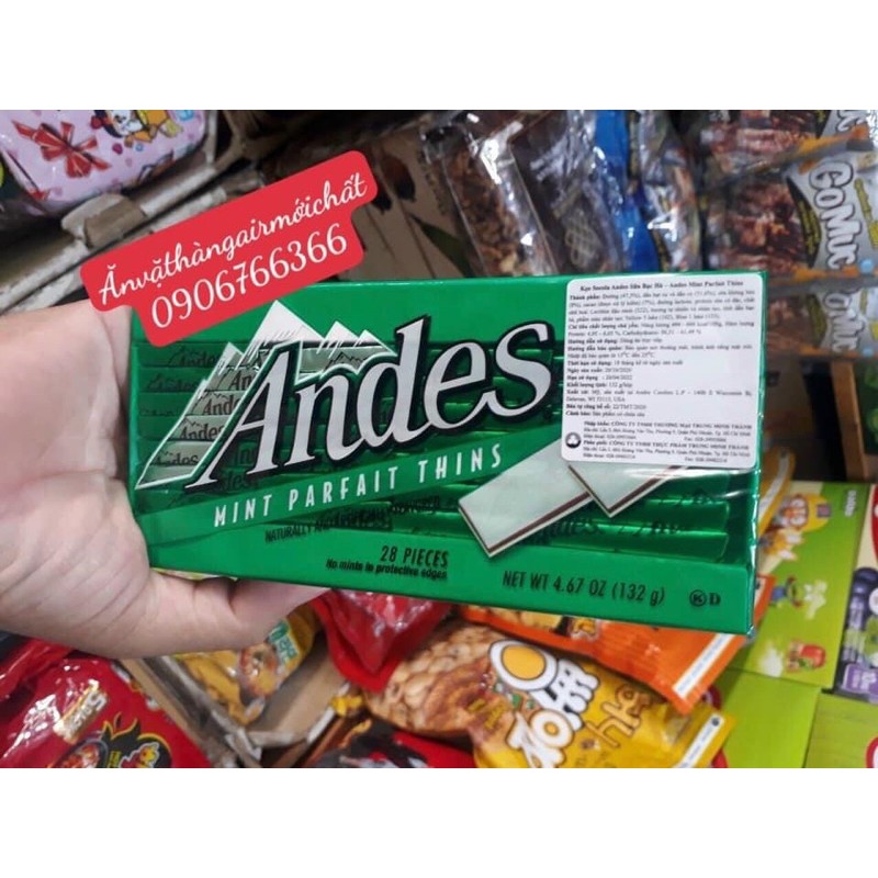 Socola Bạc Hà Andes Mỹ 132g - 28 Thanh