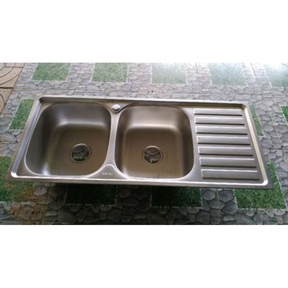 chậu rửa chén inox 2 hộc một cánh cộng kèm bộ xả kích thước chậu dài 1040 ngang 45 cao 23cm