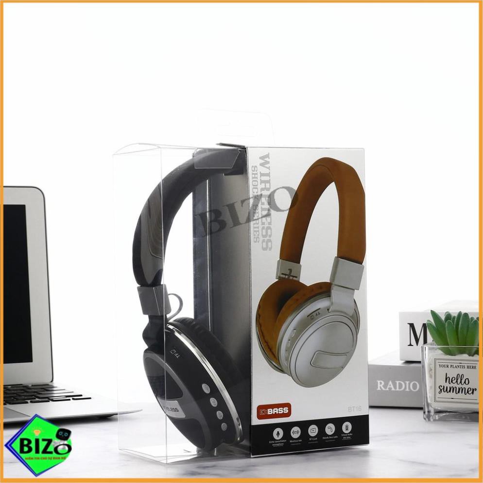 [CAO CẤP - SANG TRỌNG] Tai nghe chụp tai bluetooth WireLess BT16, âm siêu bass, nghe cực hay