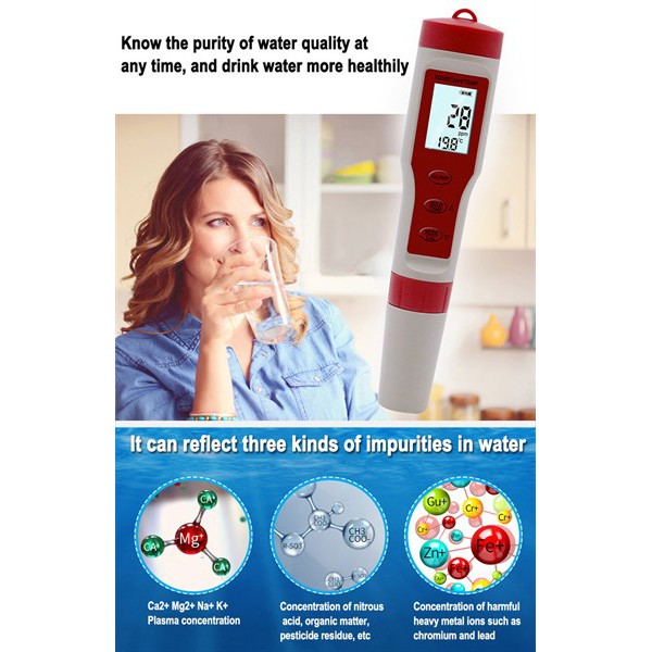 Bút đo độ mặn, pH, TDS, EC , TEMP