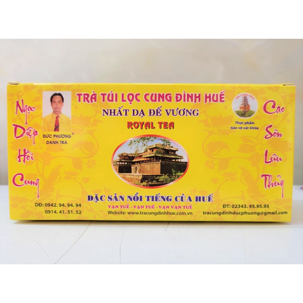 [Hộp 75g (30 túi)] TRÀ CUNG ĐÌNH HUẾ TÚI LỌC [VN] ĐỨC PHƯỢNG Royal Tea Bags