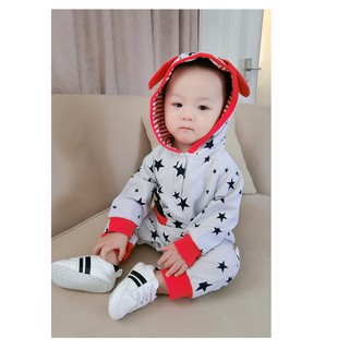 Body nỉ có mũ cho bé (3-6-12-18 tháng)