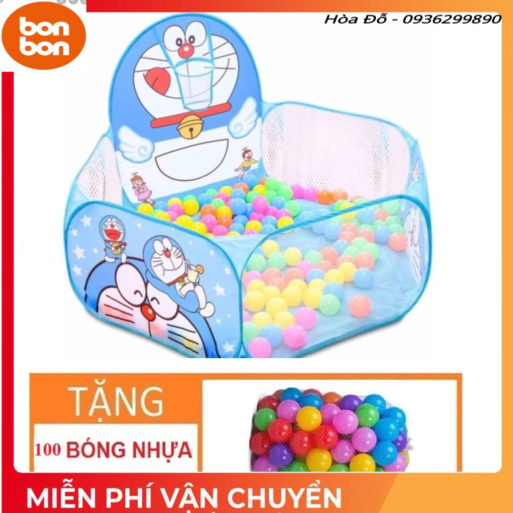 LỀU BÓNG RỔ (TẶNG KÈM 100 BÓNG) HÌNH DOREMON / CÔNG CHÚA ELSA/ MÈO KITTY/ NGƯỜI NHỆN