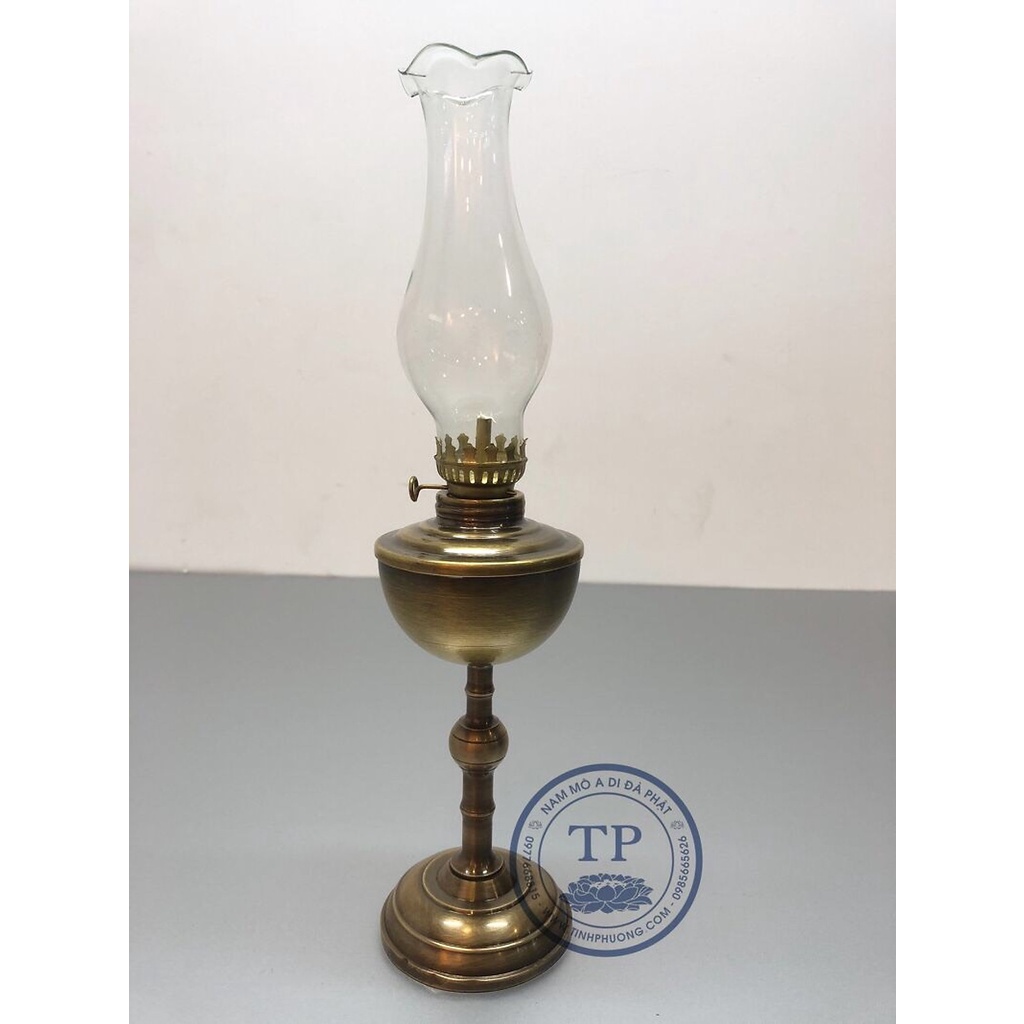 ĐÈN THỜ ĐỐT DẦU BẰNG ĐỒNG HUN MÀU KH18253- Đồ thờ Tịnh Phương