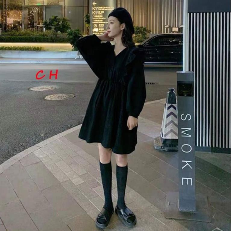 Váy baby doll form cánh dơi, kiểu dáng hàn quốc, vintage có kèm lót trong | BigBuy360 - bigbuy360.vn