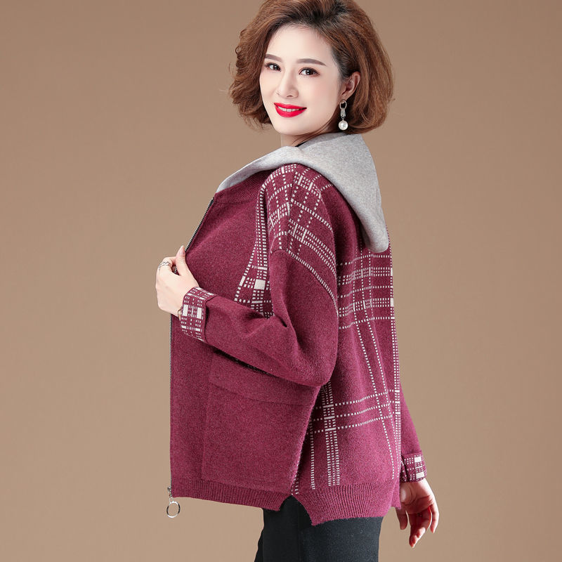 Áo Khoác Hoodie Dáng Rộng Phong Cách Hàn Quốc Thời Trang Mùa Thu 2020 Cho Phụ Nữ Trung Niên