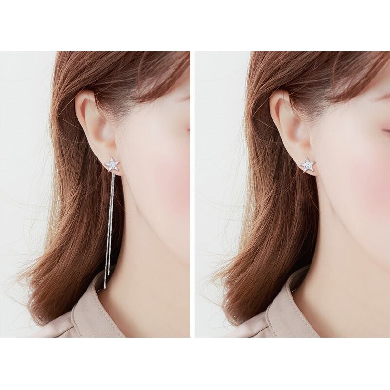 YU28 Bông tai ngôi sao dài sang chảnh