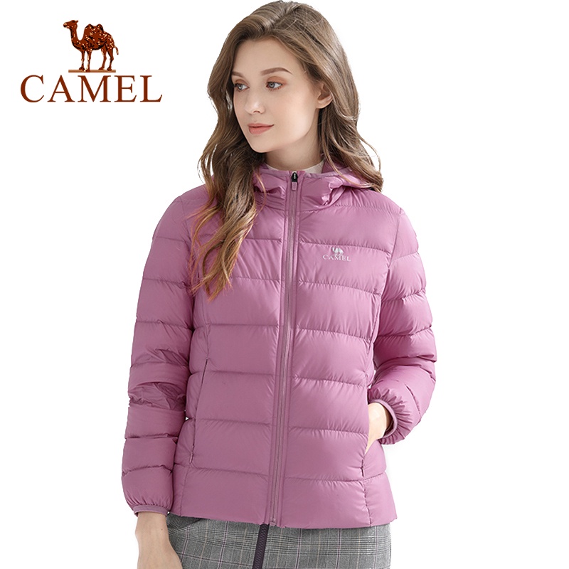 Áo khoác phao CAMEL cổ đứng siêu nhẹ ấm áp thời trang dành cho nữ