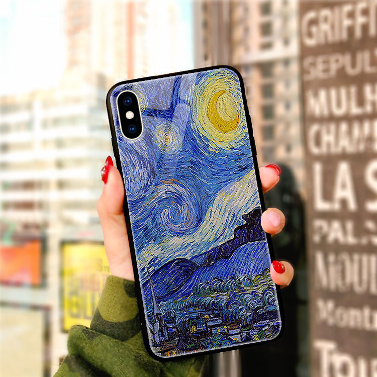 Ốp Độc Lạ In Hình The Starry Night  RETAILHUT Cho Iphone11/11Pro 11Pro Max X Xr Xs Xs Max 78 Plus Se