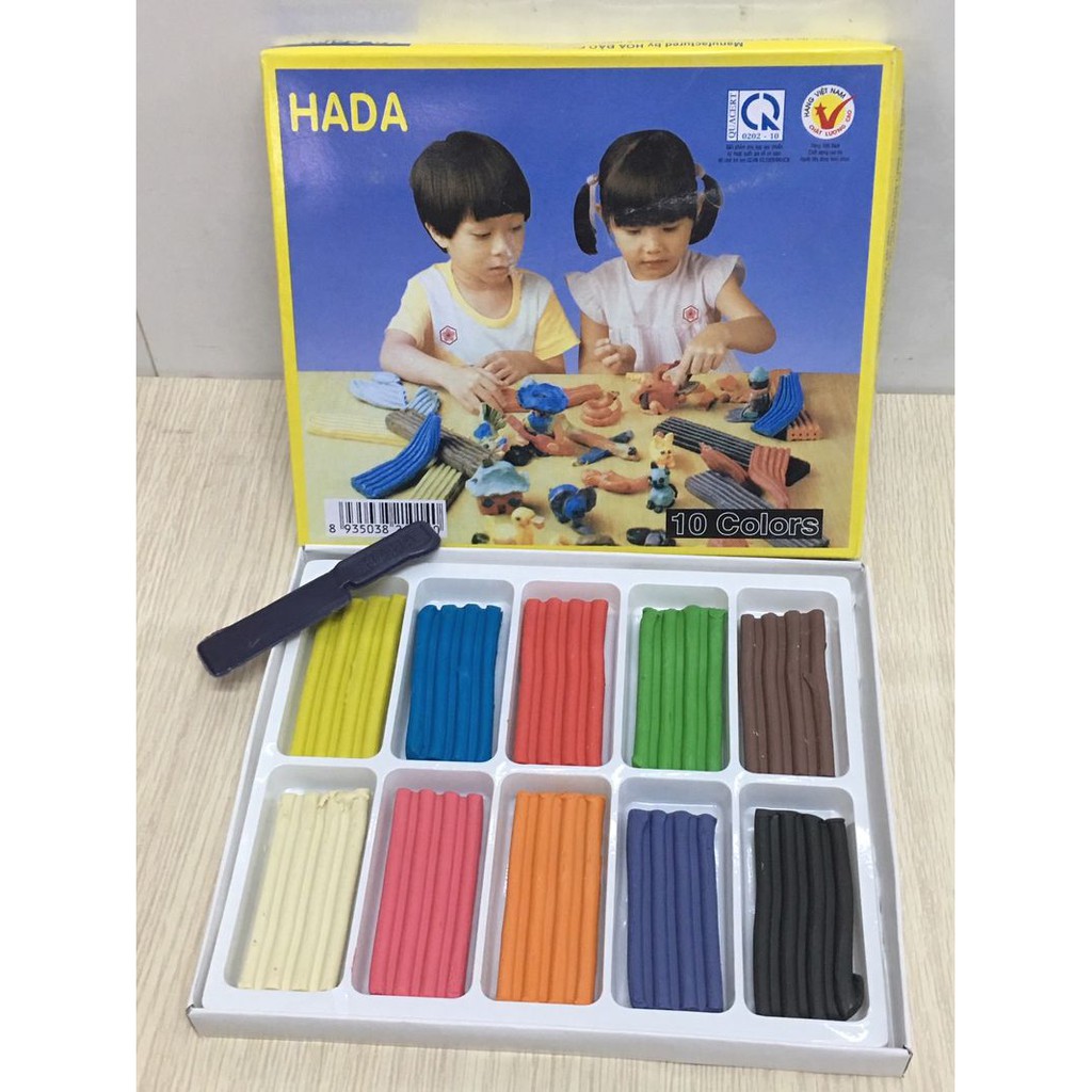 Đất Sét Nặn Hình Thơm 10 Màu HADA Tặng Kèm Bộ Khuôn Nặn Hình