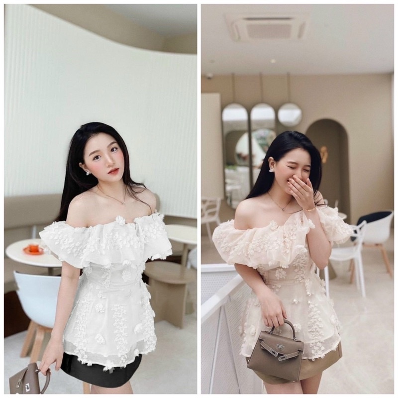 Set áo trể vai + chân váy A