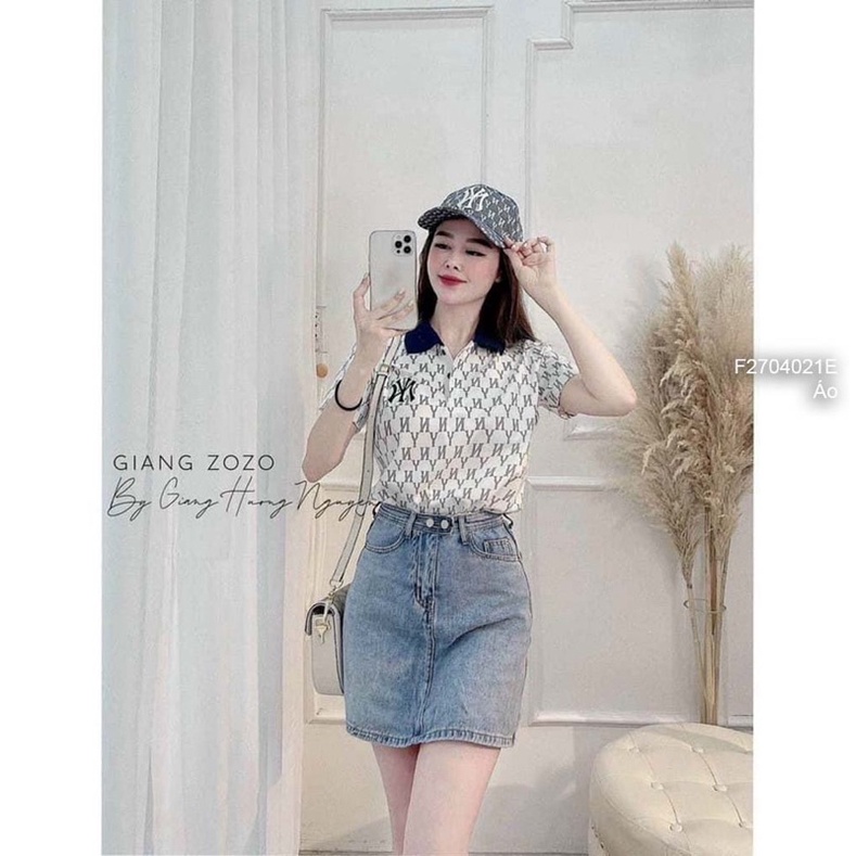 Áo thun cổ bẻ họa tiết nyy