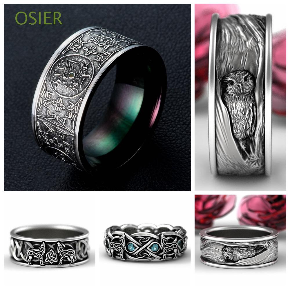 Nhẫn thép titan họa tiết totem phong cách hip hop cá tính