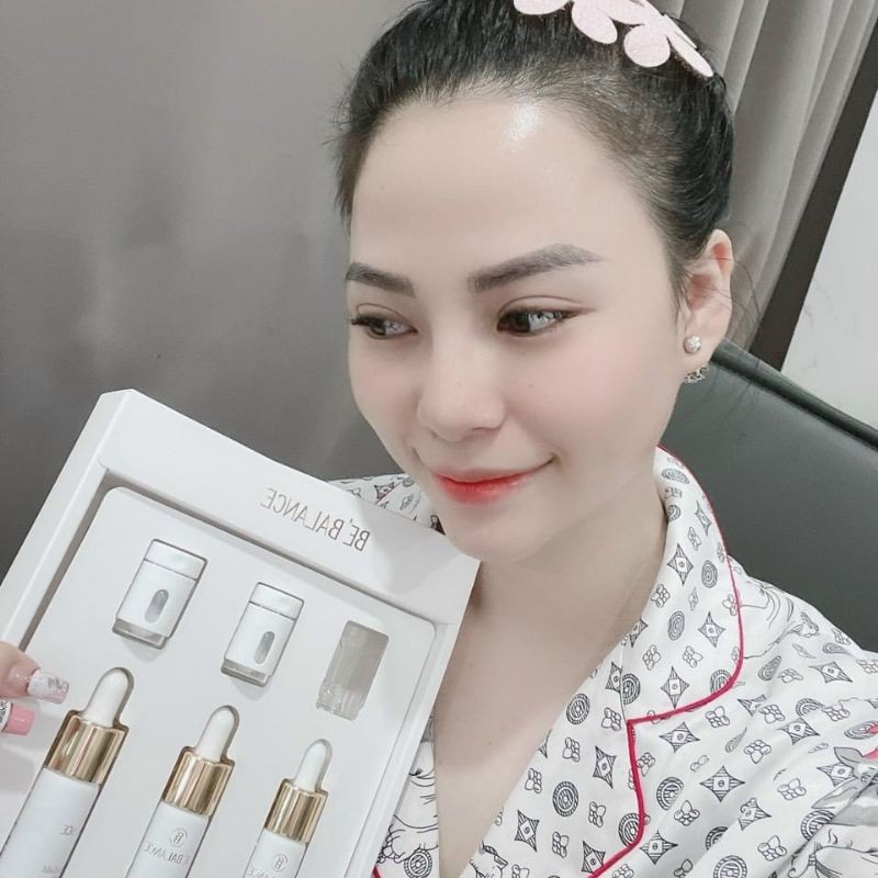 Set dưỡng da trắng sáng làn da tự nhiên Luxe nano gold ampoule Be Balance set 3 ống - Út store