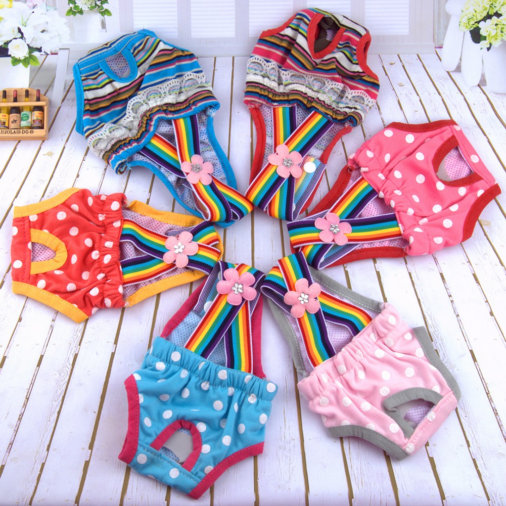 Quần tã họa tiết chấm bi sử dụng tiện lợi cho thú cưng