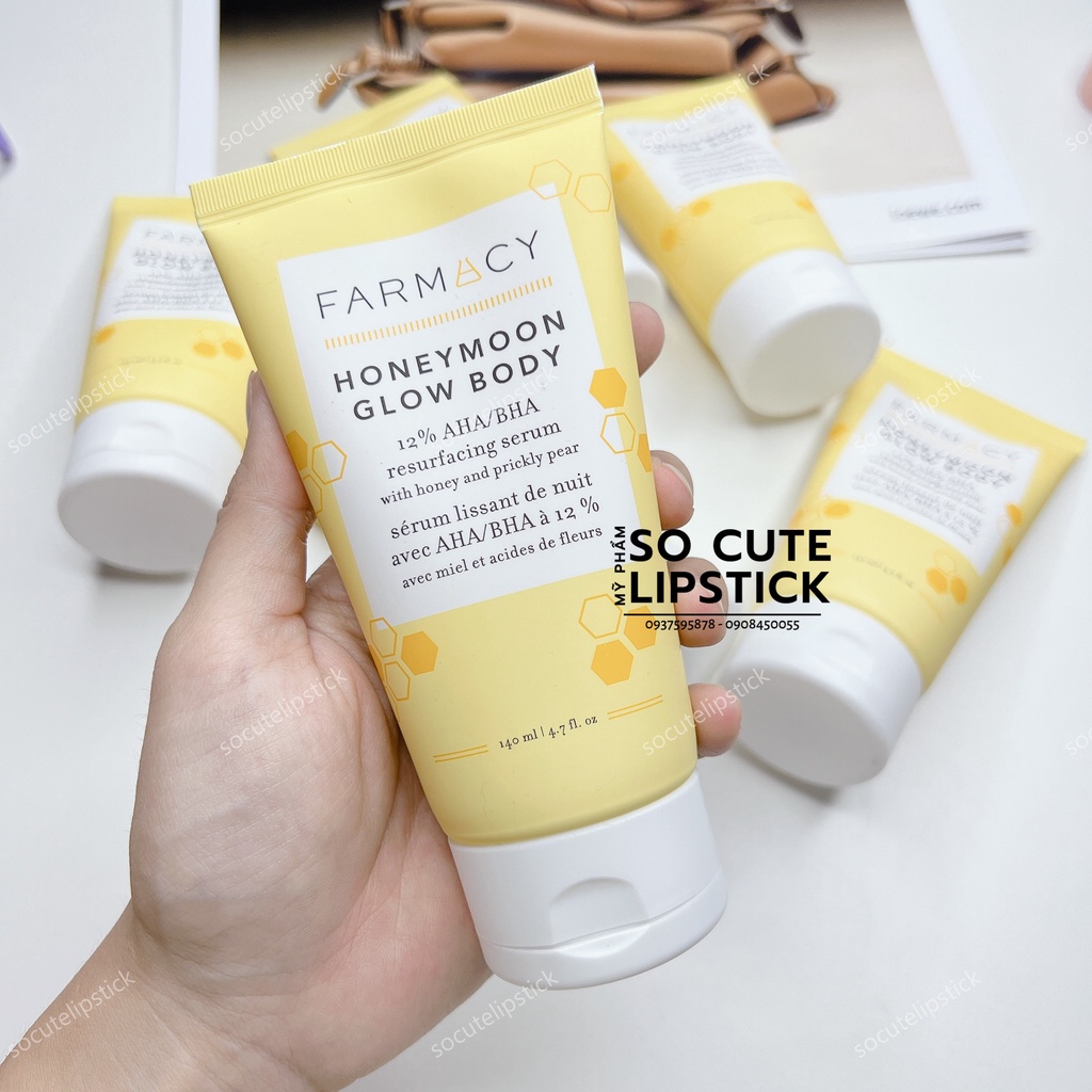 Serum Dưỡng Da Farmacy - Honeymoon Glow Body 12% AHA/BHA Resurfacing Body Serum - 140 ml