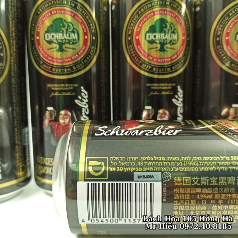 [Hỏa tốc] Bia cây sồi Eichbaum Schwarzbier 4,9% thùng 24 lon