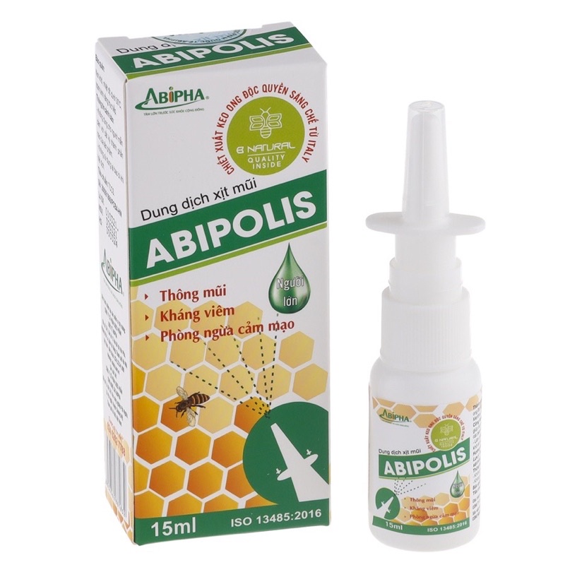 Dung dịch xịt mũi abipolis abipha 15ml (thông mũi, phòng ngừa cảm mạo…) Sử dụng an toàn cho phụ nữ mang thai, cho con bú