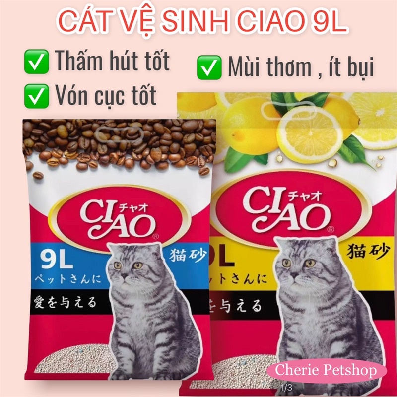 Cát vệ sinh cho mèo CIAO 9L Nhật Bản