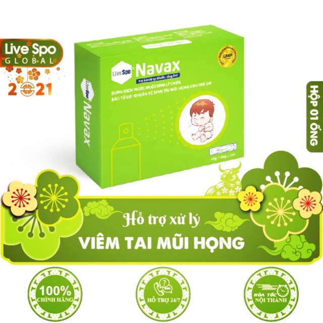 [QUÀ TẶNG] Xịt bào tử lợi khuẩn Livespo Navax hộp 1 ống 5ml giúp tăng cường đề kháng hô hấp