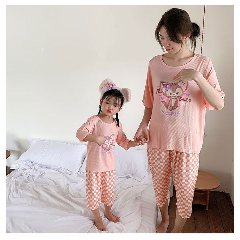 Set Đồ Đôi Cho Mẹ Và Bé Gái Mặc Cặp Bộ Đồ Quần Áo Lửng Cotton Mặc Nhà Mềm Mịn Mát In Hình Hot Trend Homie Kids