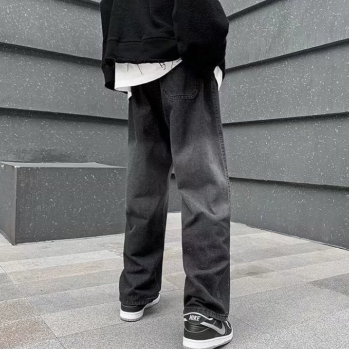 Quần jean baggy ống rộng loang màu quần jean nam phong cách Hàn Quốc quần bò nam cơ bản dễ phối đồ dành quần jean ống rộng