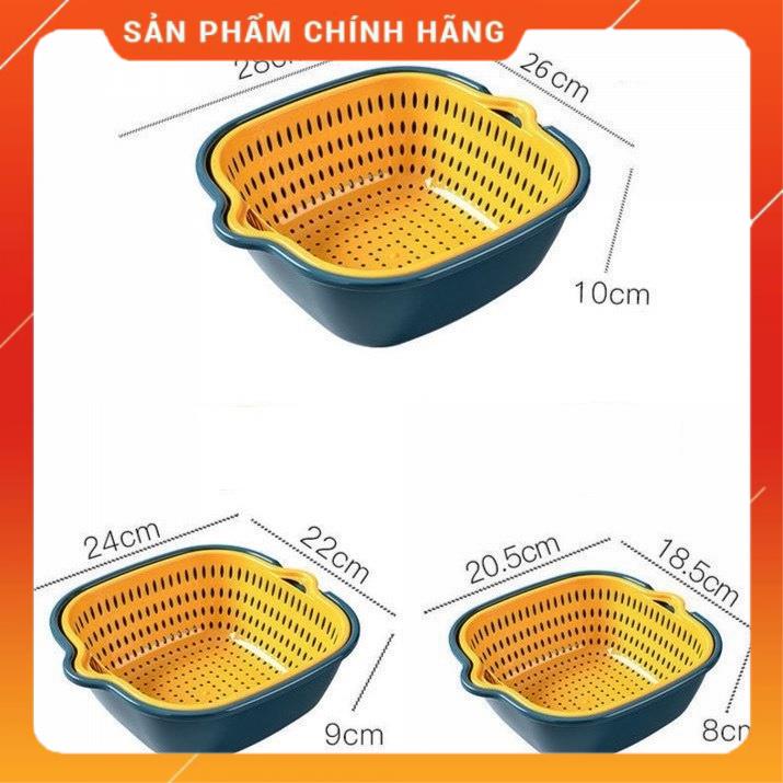 Bộ 3 Rổ Thau 6 Món Rửa Rau Củ Quả Tiện Ích