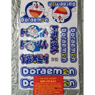 Tem dán xe máy nổi doraemon kiểu dn 562 chữ dài