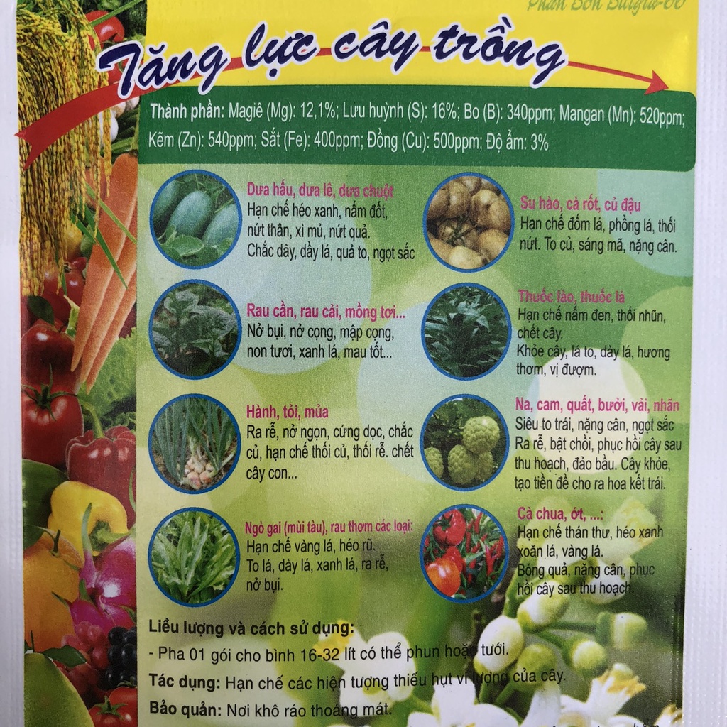 60g Phân bón lá, tưới gốc PHỤC HỒI SINH TRƯỞNG Lá xanh - To lá - Ra rễ - Cứng cây - Bóng quả - Bật mầm