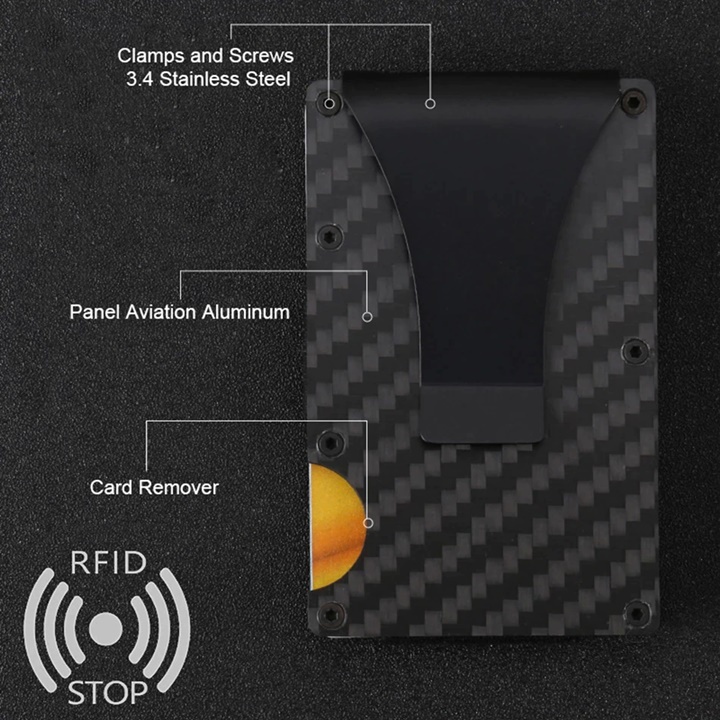 Ví Đựng Thẻ ATM CCCD Thẻ Ngân Hàng Model M155 Chặn Sóng RFID Chất Liệu Hợp Kim Kẽm