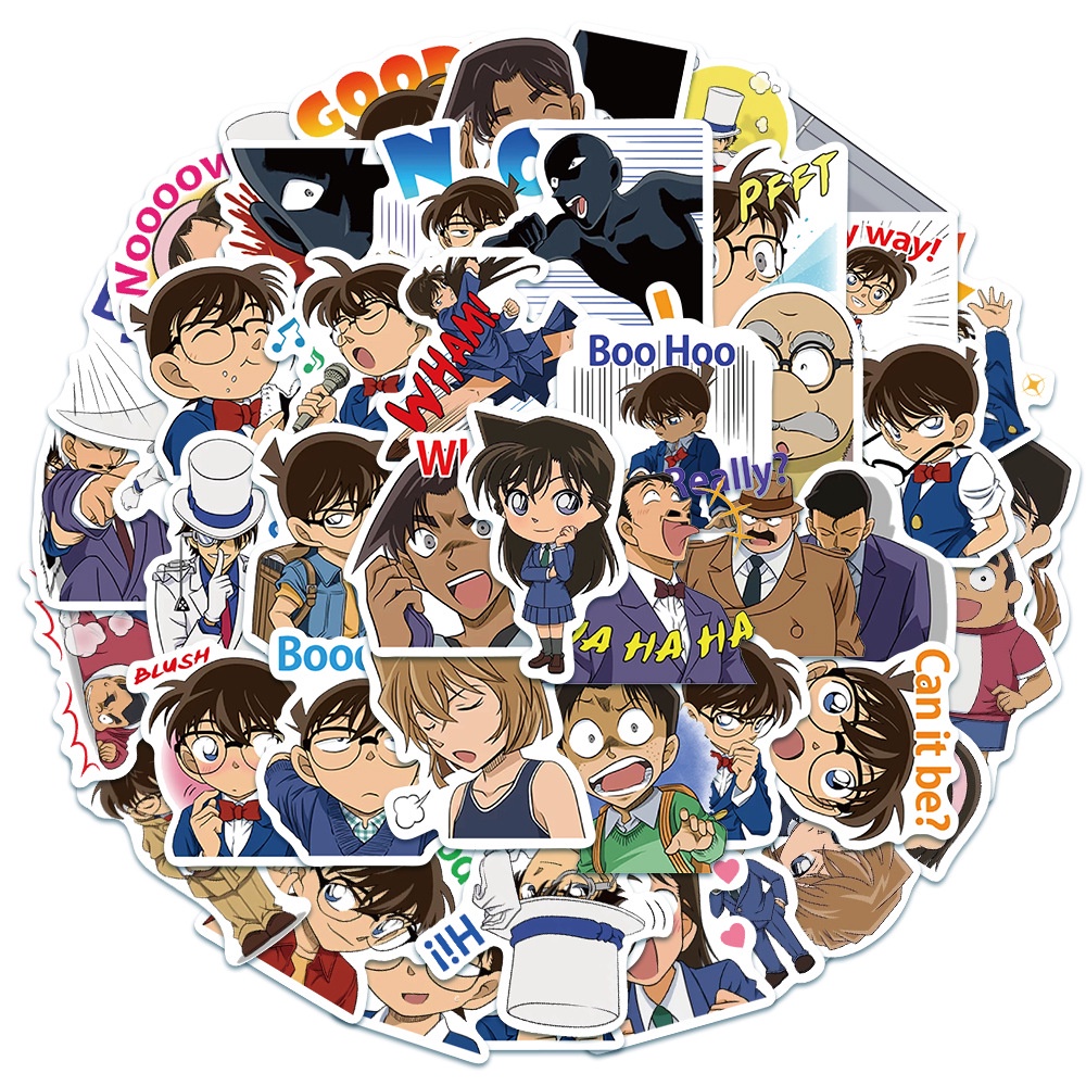 Set 50 miếng dán trang trí tủ lạnh hình Anime thám tử conan đẹp mắt