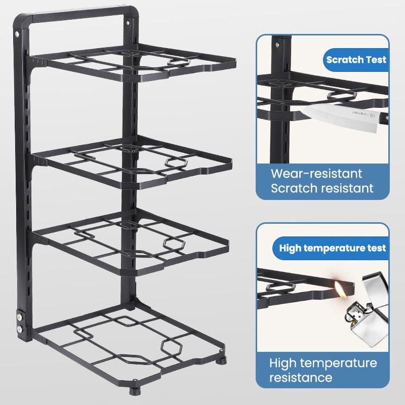 Kệ giá để chảo 2-5 tầng có thể điều chỉnh 3 màu sắc