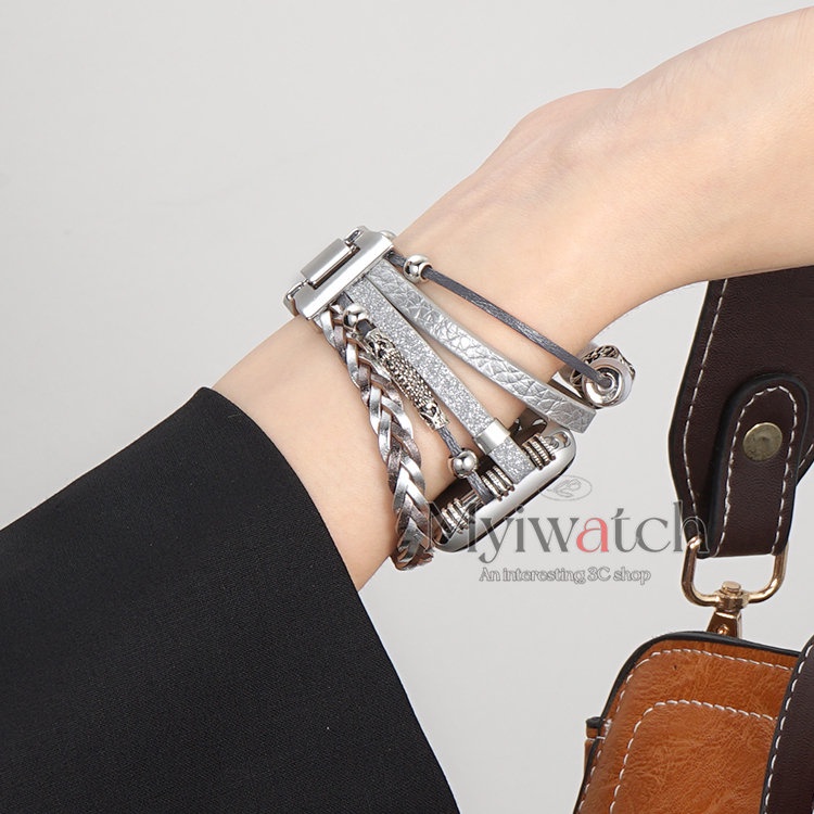 Dây Đeo Đồng Hồ Bằng Da Và Kim Loại Cho iwatch serie 8 7 6 5 SE 4 3 2 1 49mm 41mm 45mm 44mm 40mm 38mm 42mm