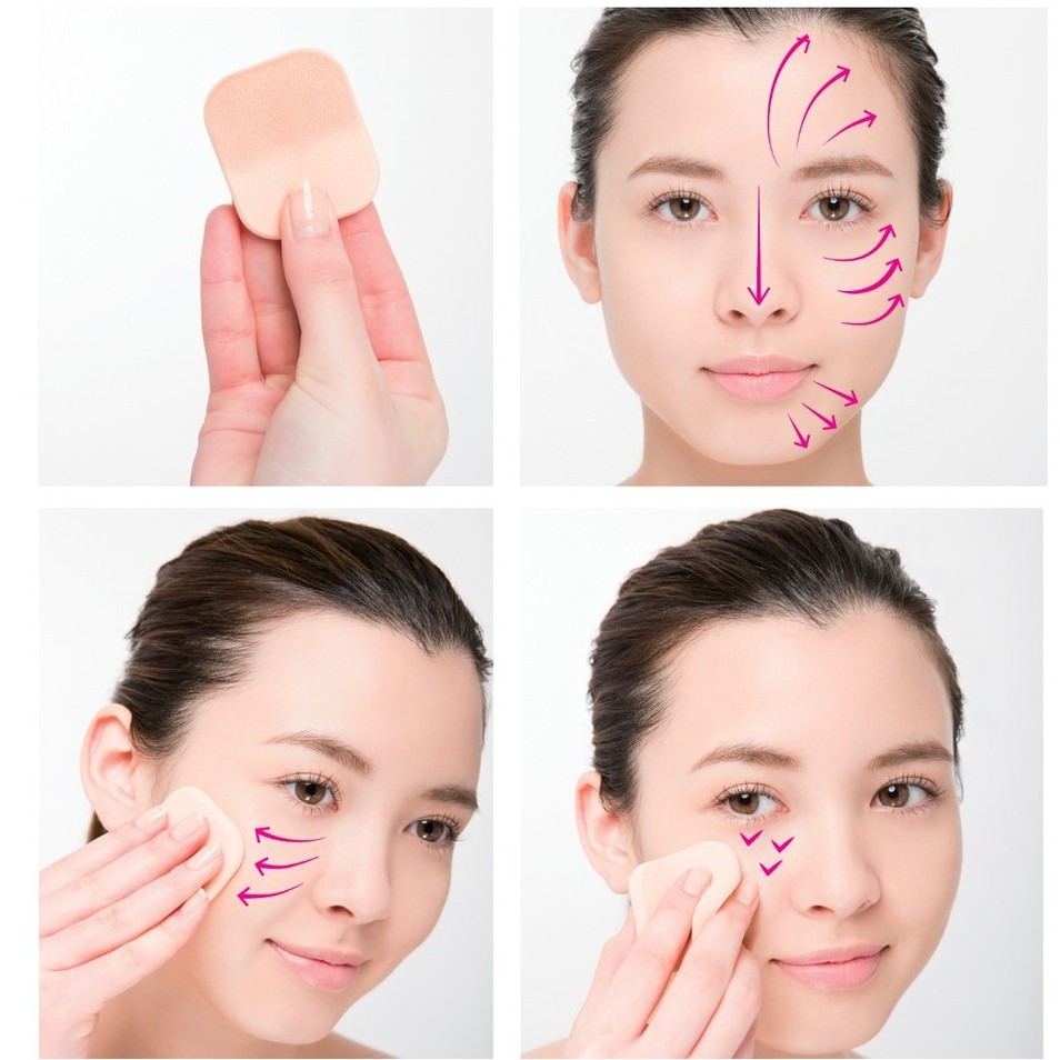 Combo 2 bông phấn ướt Vacosi size‎ nhỏ vuông﻿ và tròn, giọt nước
