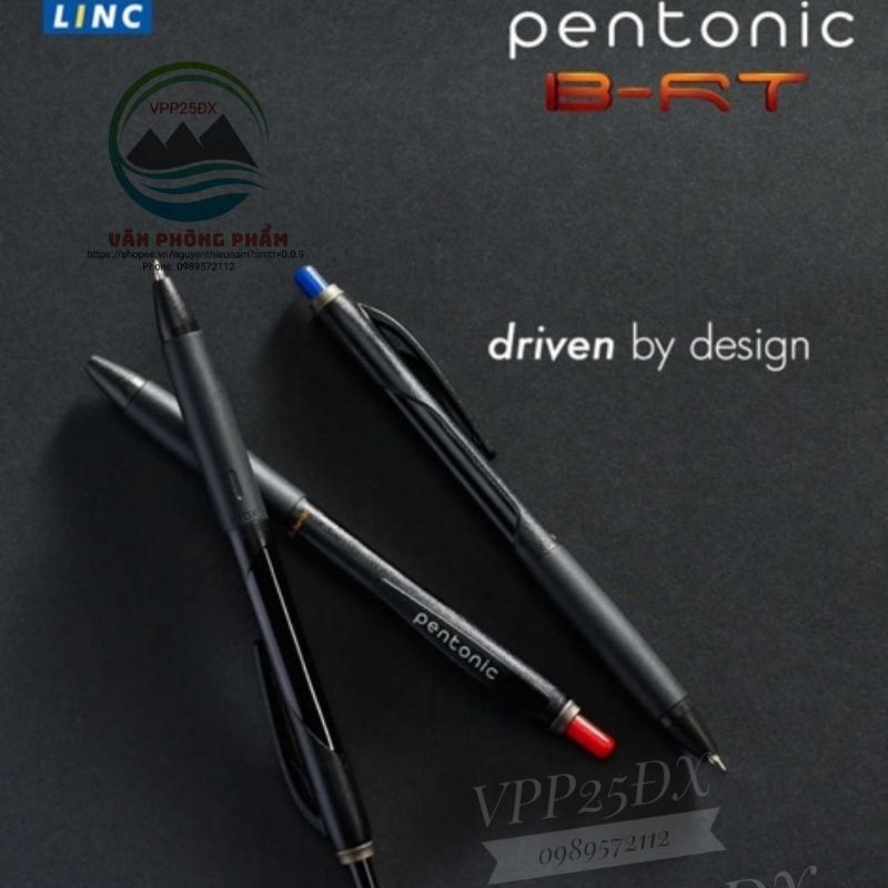 Bút bi bấm Linc pentonic B-RT 0.7mm (vỉ 3 cái)